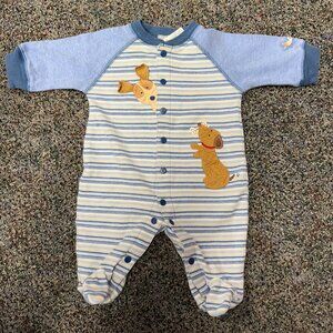 Carter's Dog Gone Cute Striped Footed Sleeper Infant Baby 0-3 months
